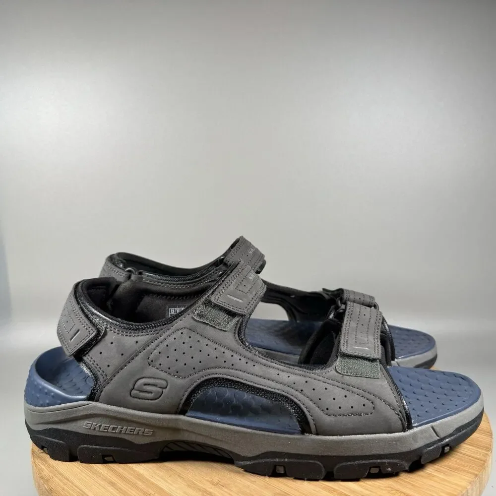 S‎ Skechers Men's Relaxed Fit Tresmen Garo Sandals Grey Navy Size 12